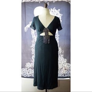 Free People Classy Teal Floor Length Dress